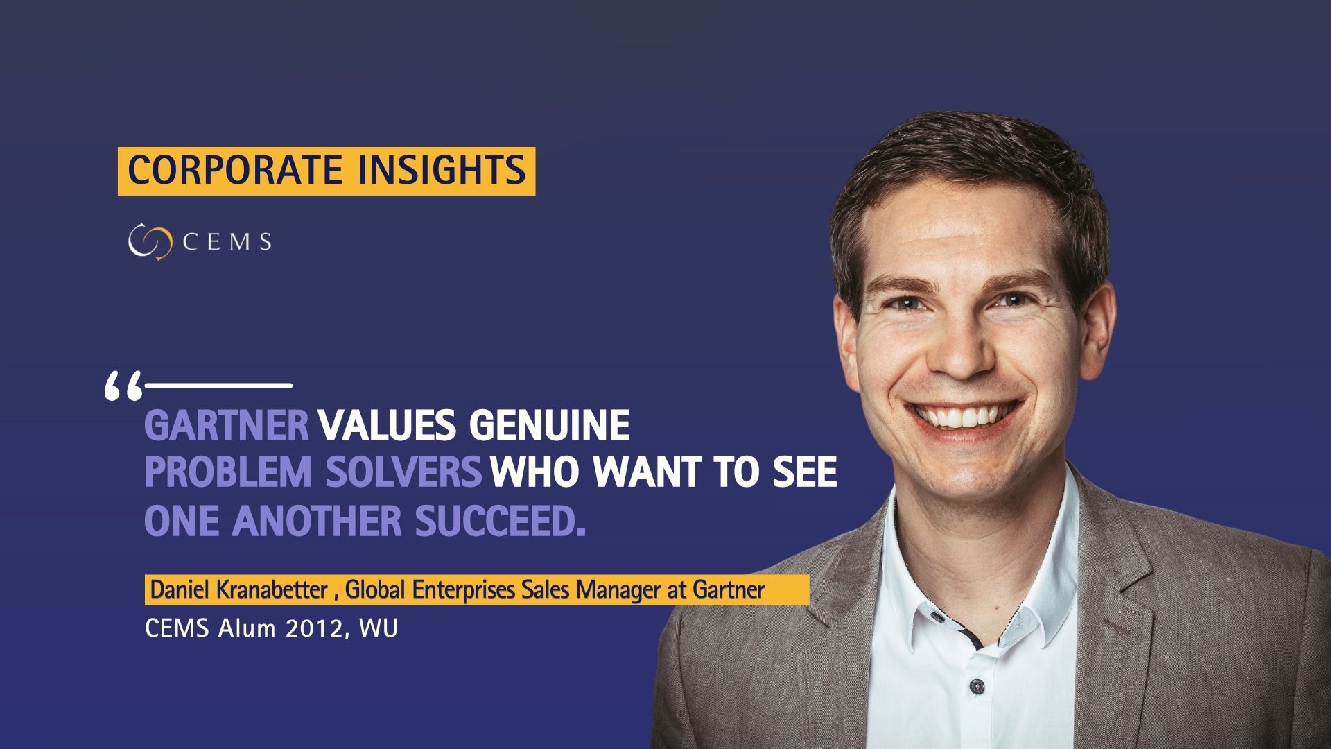 “No Day is Like Another” Daniel Kranabetter on eleven years at CEMS Corporate Partner Gartner