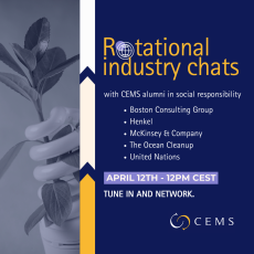 Rotational Industry Chats - a brief blue save the date with the naming of the companies.