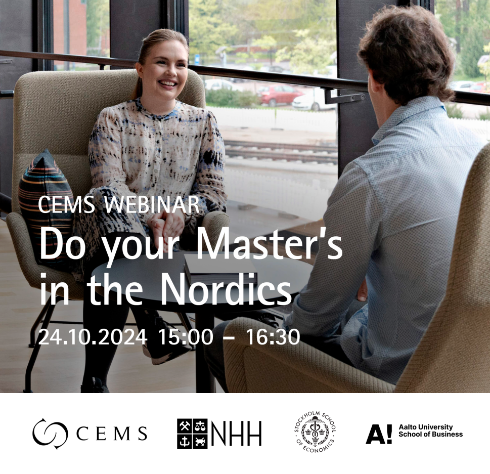 CEMS webinar: Do your Master's in the Nordics