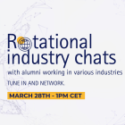 This is a grey and white background with yellow and blue text, indicating the important dates of this event. It includes two hands in dotted connecting around a world (in dots). 